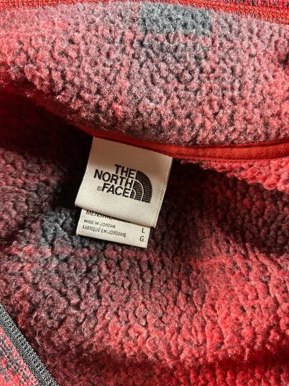 The North Face Novelty Gordon Lyons 1/2-Zip Pullover Size L Red Plaid